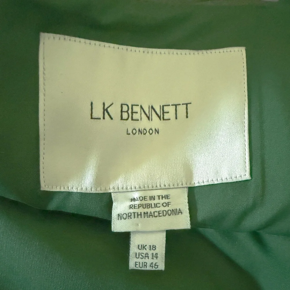 L.K. Bennett Carrington Green Recycled Polyester Blend Square Neck Dress - Picture 13 of 16